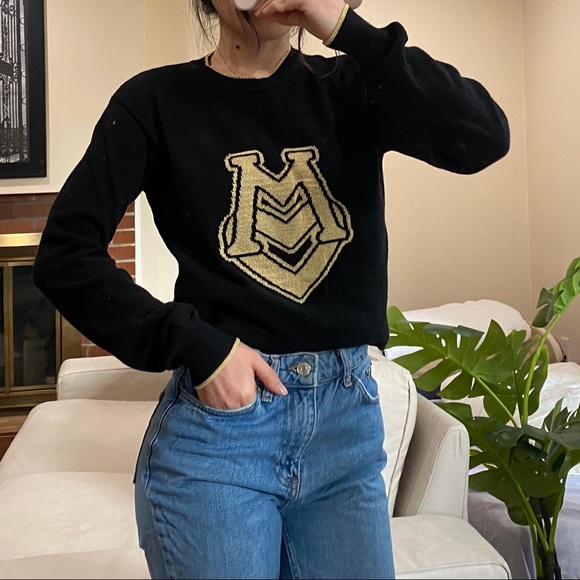 Love Moschino Sweaters - Love Moschino black sweater with golden symbol